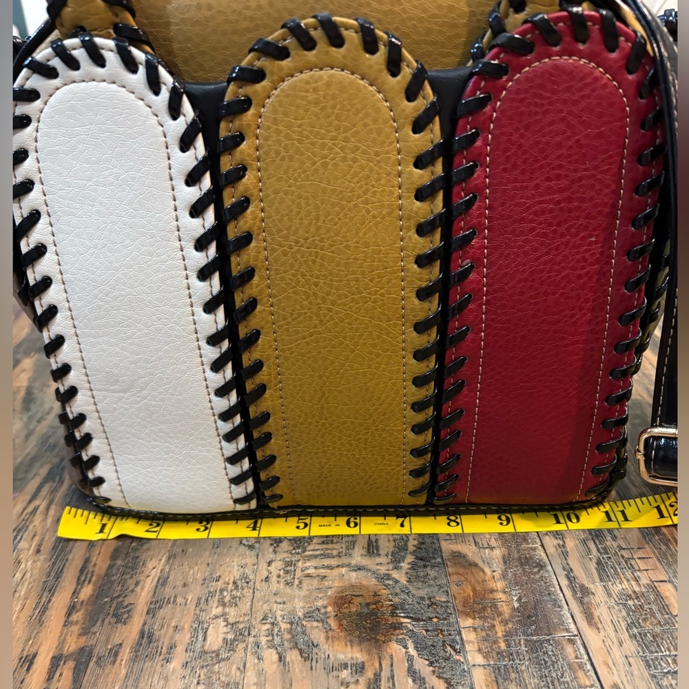 Patchwork Colored Stitching Handbag - Picture 10 of 14